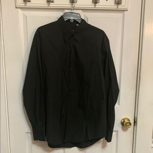 Vintage Versace Classic V2 Shirt Men's 42/16.5 Long Sleeve Button Down Black